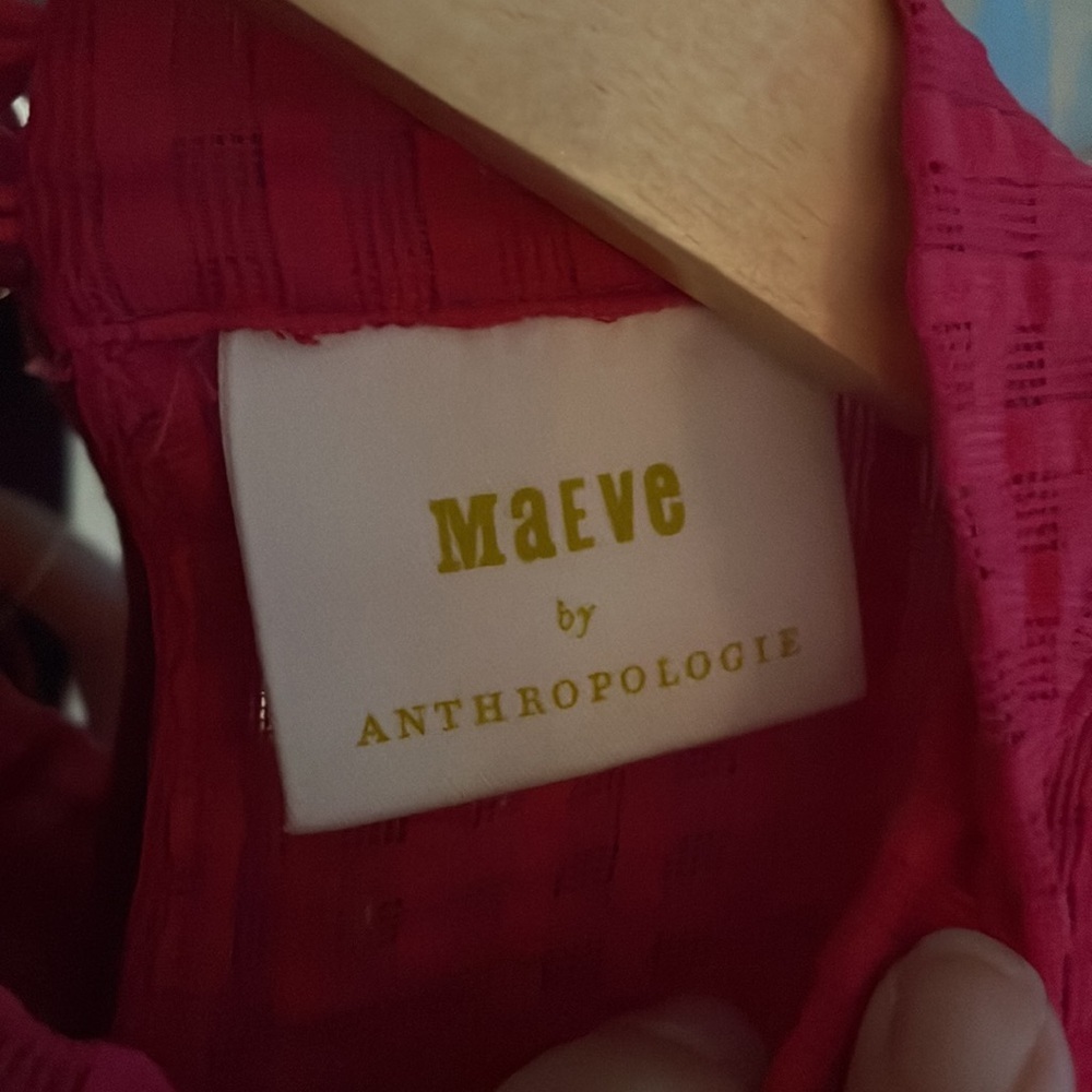 Maeve by Anthropologie pink sheer textured tee size xs NWT - Picture 4 of 5
